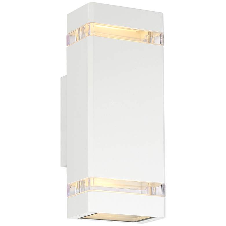 Image 2 Possini Euro Skyridge 10 1/2 inch High White Up-Down Outdoor Wall Light