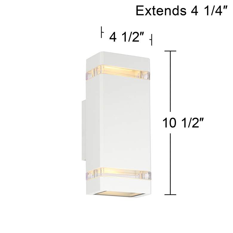 Image 7 Possini Euro Skyridge 10 1/2" High White Up-Down Outdoor Wall Light more views