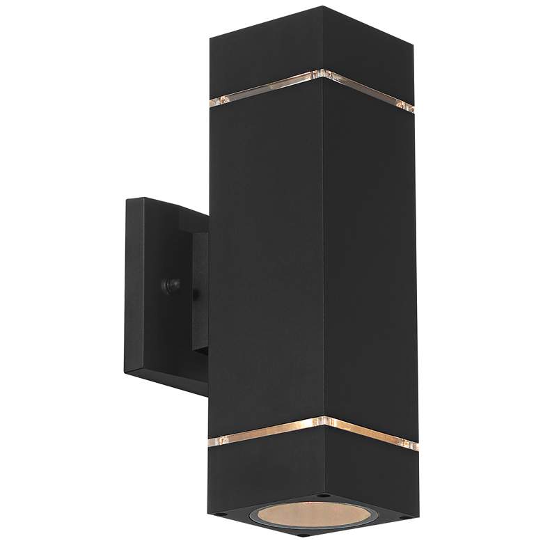 Image 7 Possini Euro Skyridge 11 3/4" Black Up-Down Modern Outdoor Wall Light more views