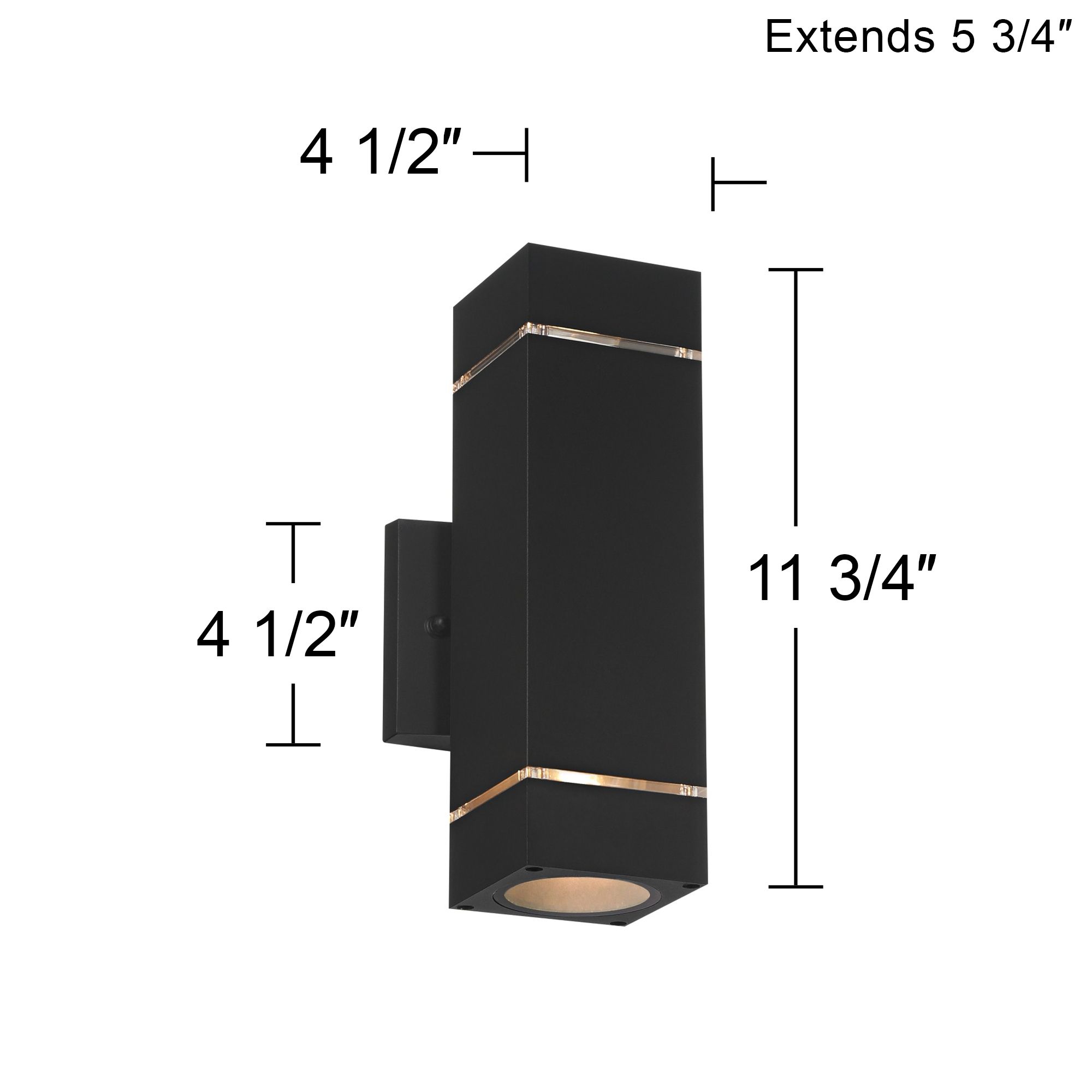 Possini Euro Skyridge 11 3/4" Black UpDown Outdoor Wall Light Set of 2 in scene