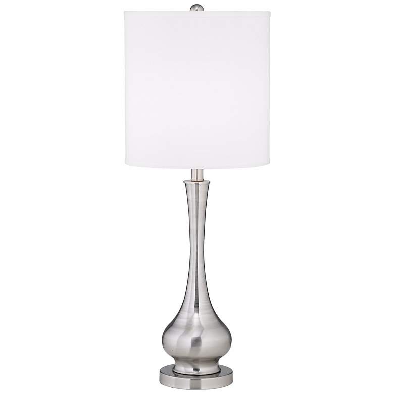 Image 3 Possini Euro Sleek Gourd 32" High Modern Brushed Nickel Table Lamp