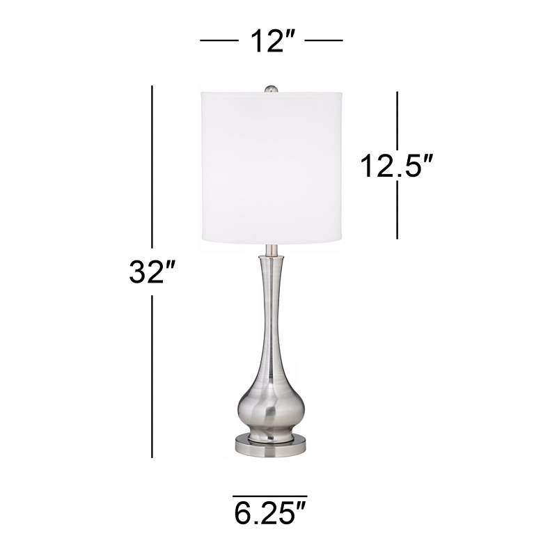 Image 7 Possini Euro Sleek Gourd 32" High Modern Brushed Nickel Table Lamp more views