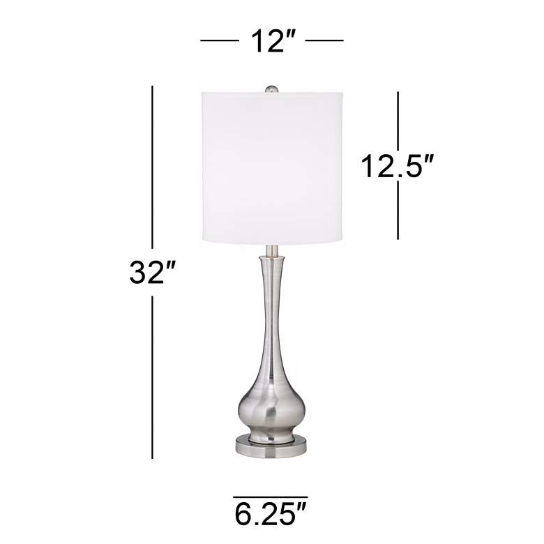 Image 7 Possini Euro Sleek Gourd 32 inch High Modern Brushed Nickel Table Lamp more views