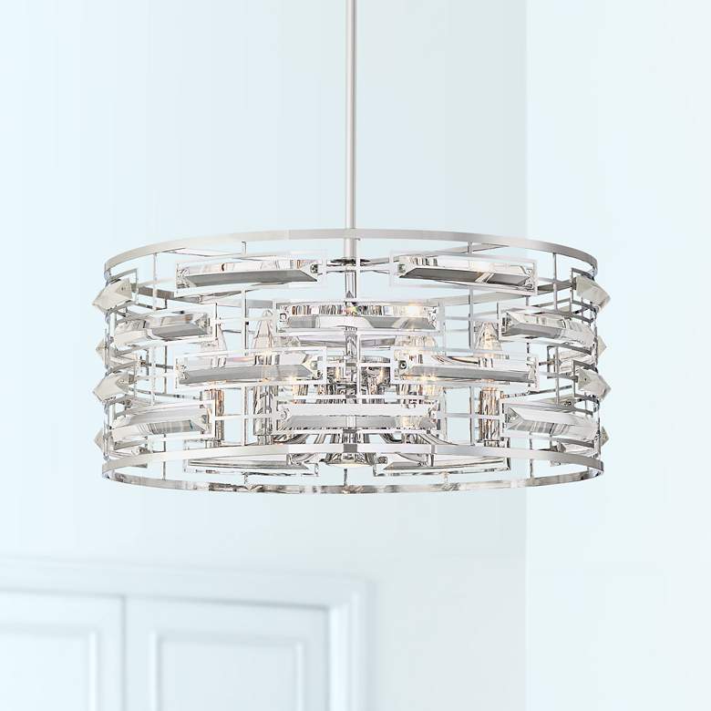 Possini Euro Smart 20&quot; Wide Nickel and Crystal Modern Pendant Light