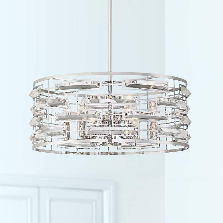 Image 1 Possini Euro Smart 20 inch Wide Nickel and Crystal Modern Pendant Light