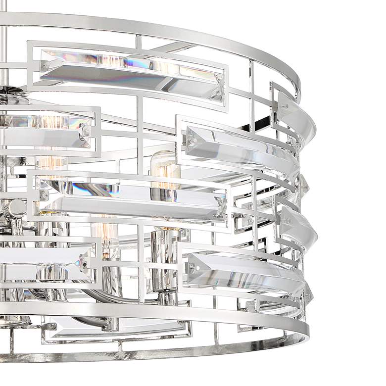 Image 3 Possini Euro Smart 20 inch Wide Nickel and Crystal Modern Pendant Light more views
