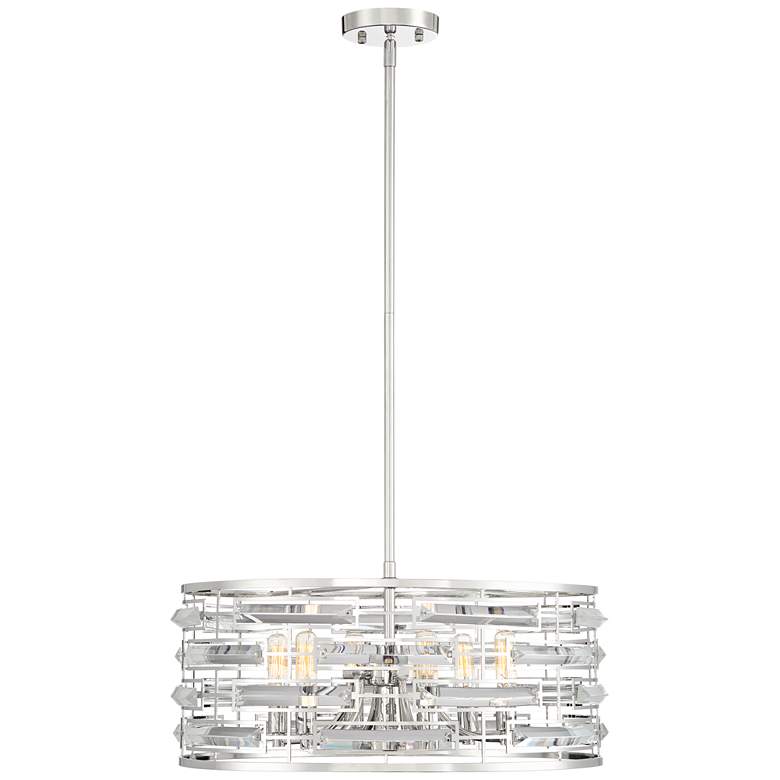Image 5 Possini Euro Smart 20 inch Wide Nickel and Crystal Modern Pendant Light more views