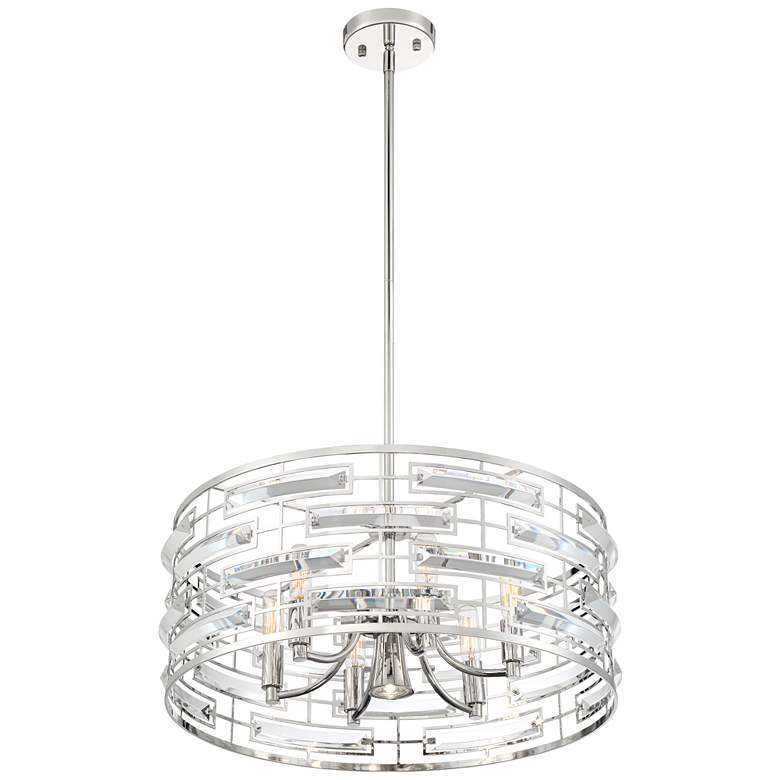 Image 6 Possini Euro Smart 20 inch Wide Nickel and Crystal Modern Pendant Light more views
