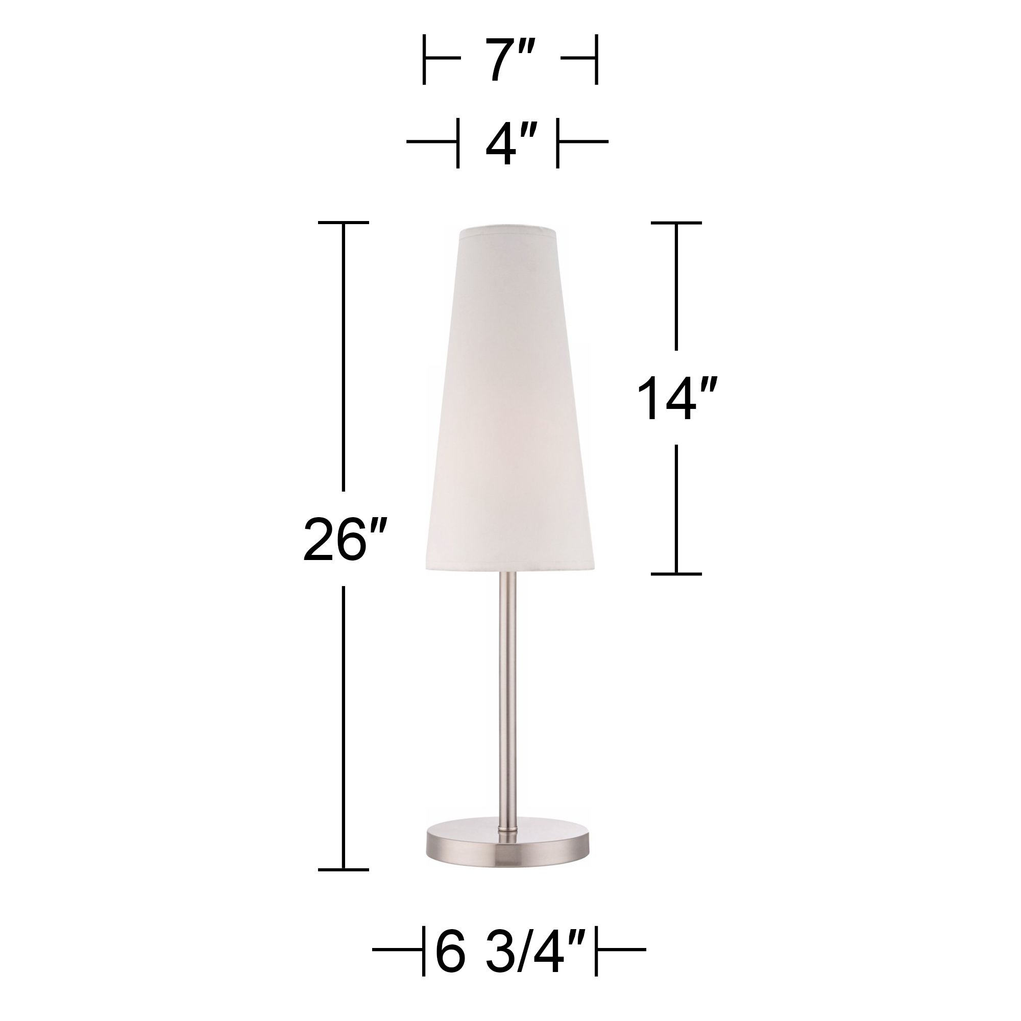 Image 6 Possini Euro Snippet 26" High Brushed Nickel Table Lamp more views