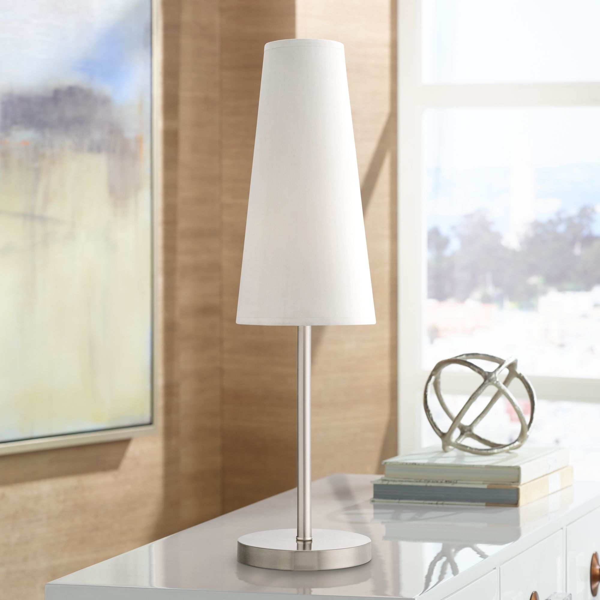 Image 5 Possini Euro Snippet 26" High Nickel Accent Table Lamps Set of 2 more views