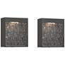2_Possini Euro Sofia 8 1/2"H Black and Glass LED Wall Sconce Set of 2