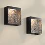 1_Possini Euro Sofia 8 1/2"H Black and Glass LED Wall Sconce Set of 2