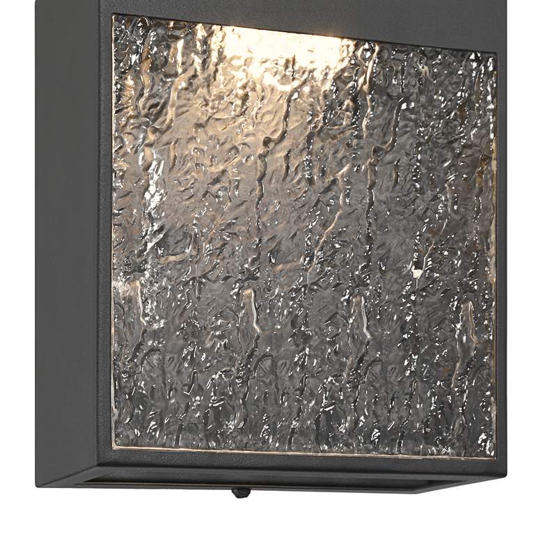 Image 2 Possini Euro Sofia 8 1/2"H Black Hammered Glass LED Outdoor Wall Light more views