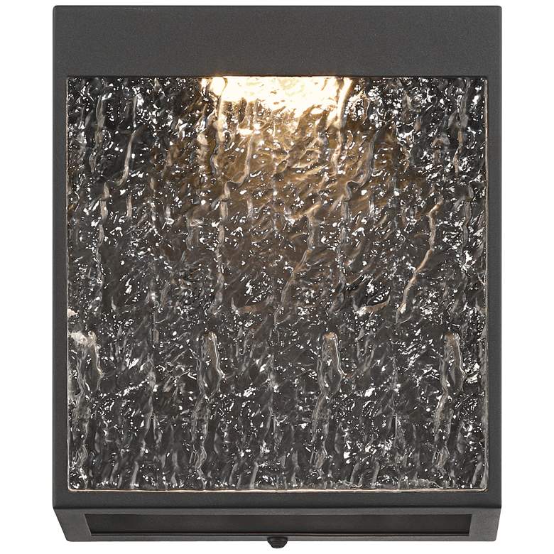 Image 3 Possini Euro Sofia 8 1/2"H Black Hammered Glass LED Outdoor Wall Light more views