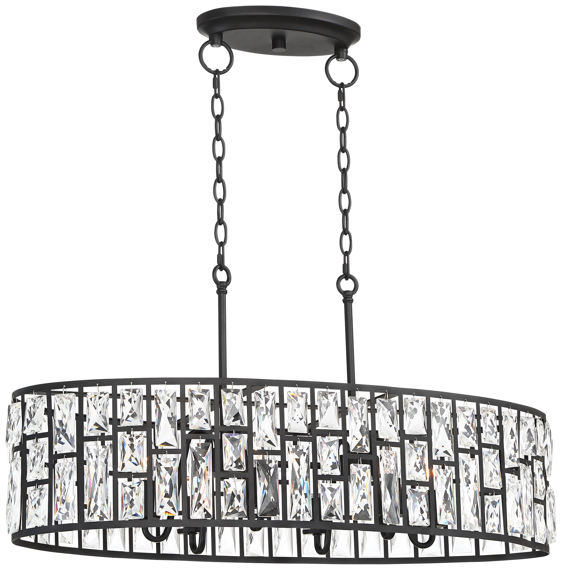 Image 3 Possini Euro Sofie 31 1/2" Black and Crystal Kitchen Pendant