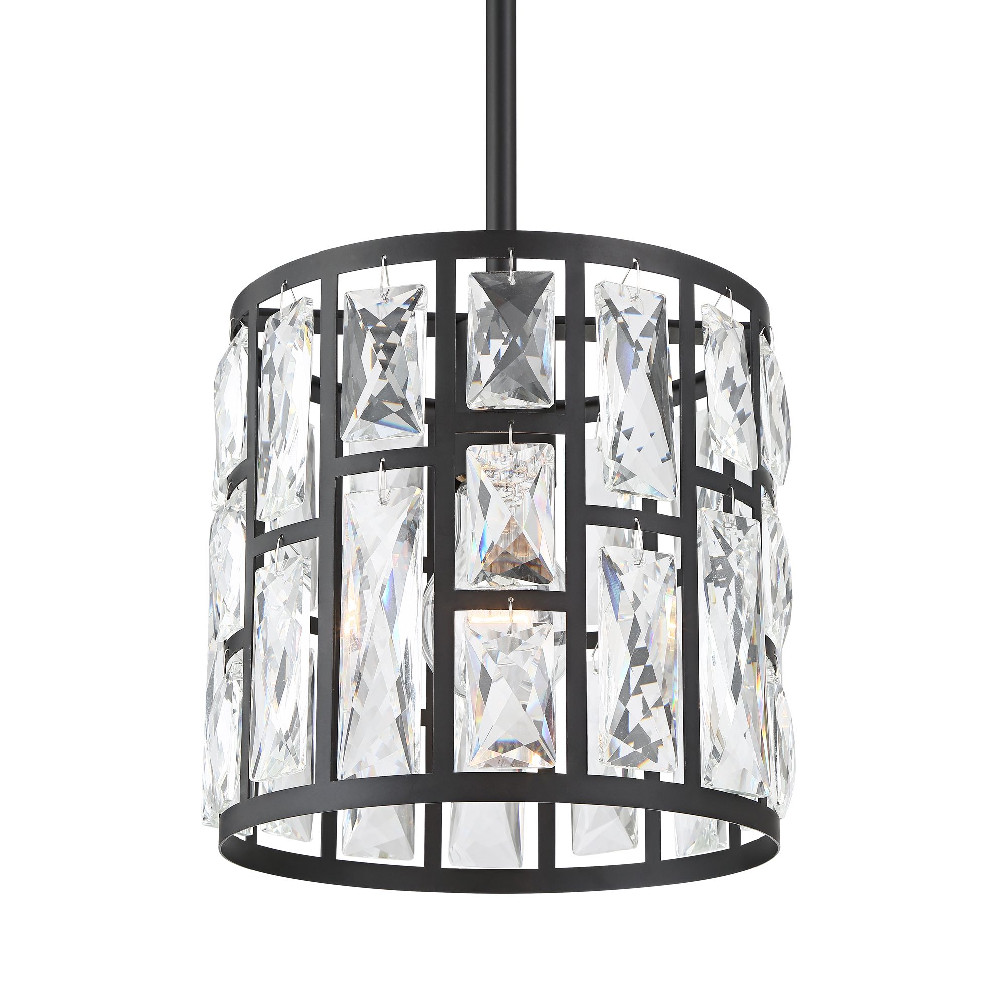 Image 4 Possini Euro Sofie 8" Black and Crystal Mini Pendant Light more views