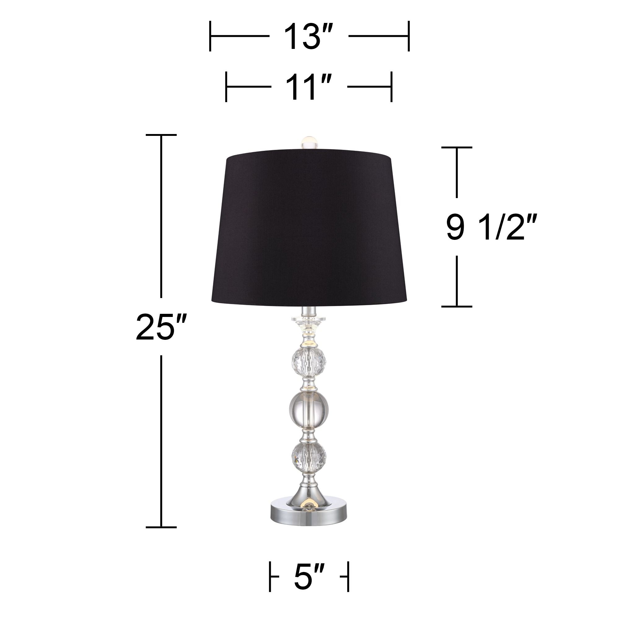 Image 5 Possini Euro Solange 25" Black Shades and Crystal Table Lamps Set of 2 more views