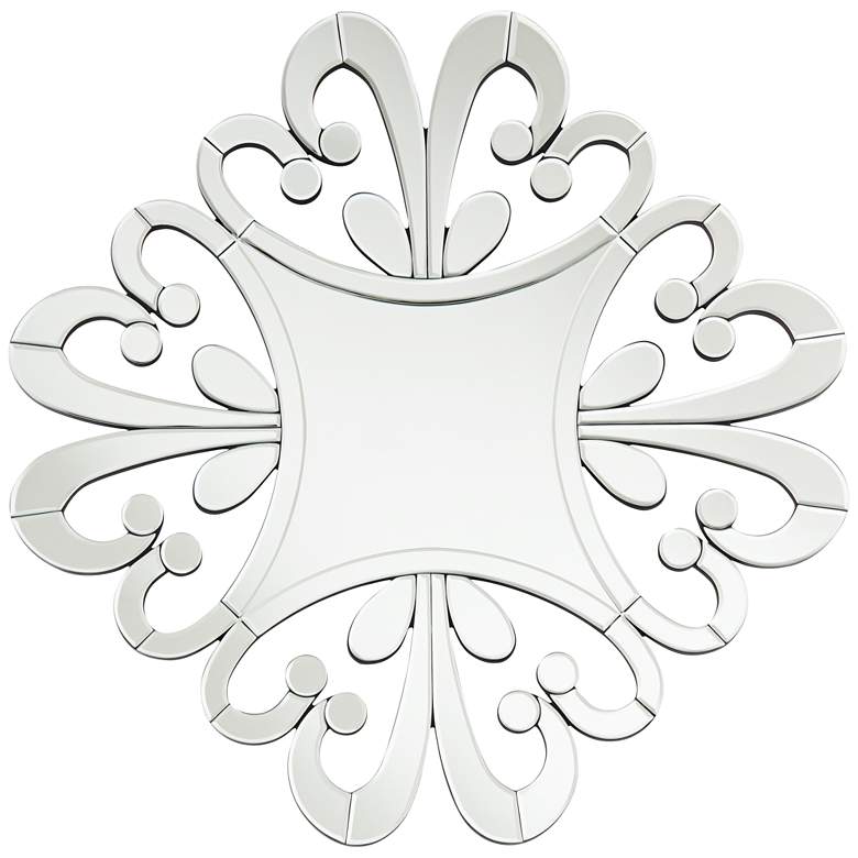 Image 2 Possini Euro Soleil 31 1/2 inch x 31 1/2 inch Starburst Cut Glass Mirror