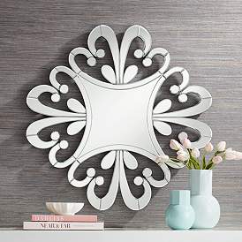 Image1 of Possini Euro Soleil 31 1/2" x 31 1/2" Starburst Cut Glass Mirror