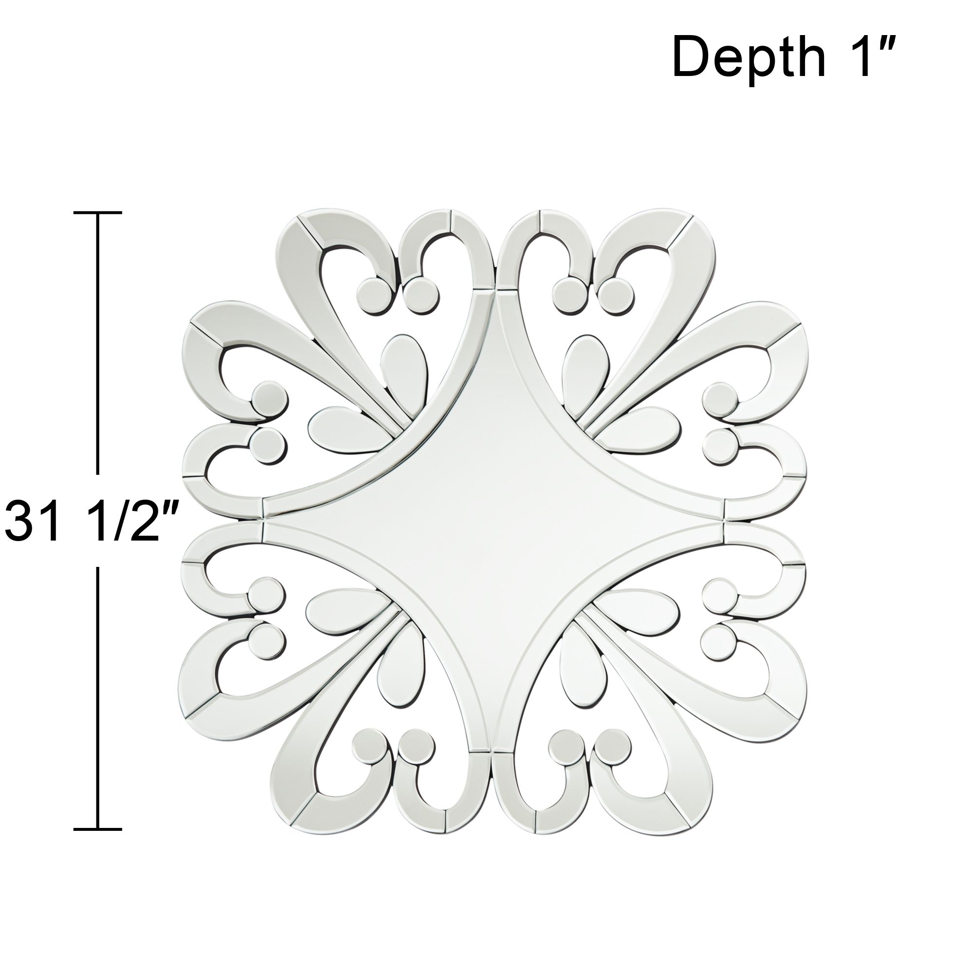 Possini Euro Soleil 31 1/2" x 31 1/2" Starburst Cut Glass Mirror
