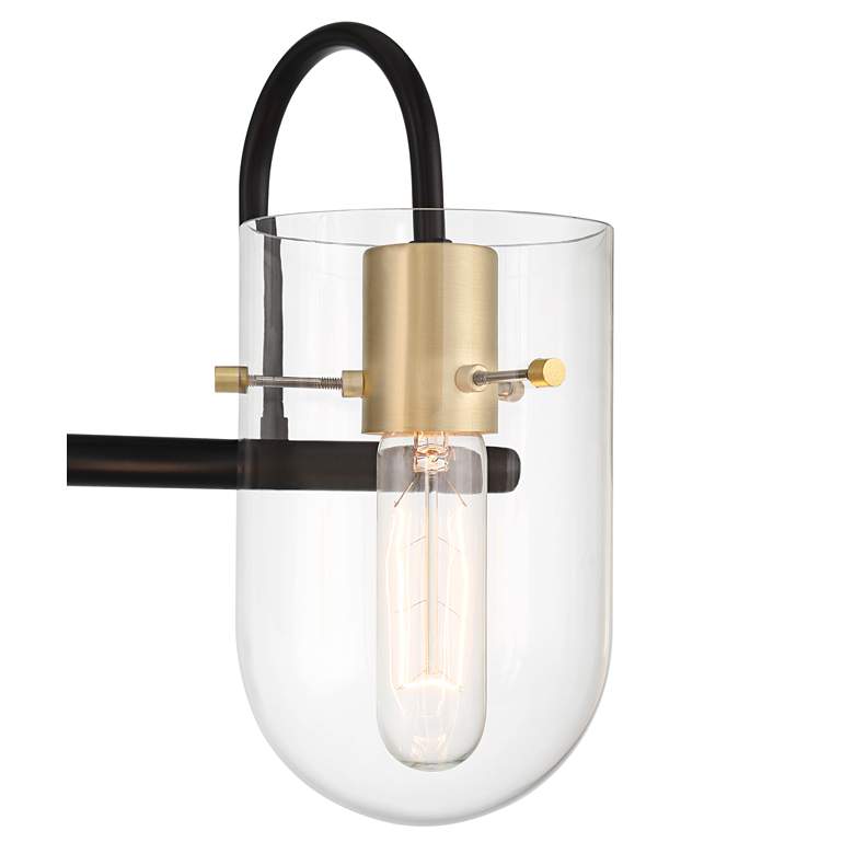 Image 3 Possini Euro Solomon 24" Wide Brass and Black 3-Light Bath Light more views
