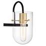 Possini Euro Solomon 24" Wide Brass and Black 3-Light Bath Light