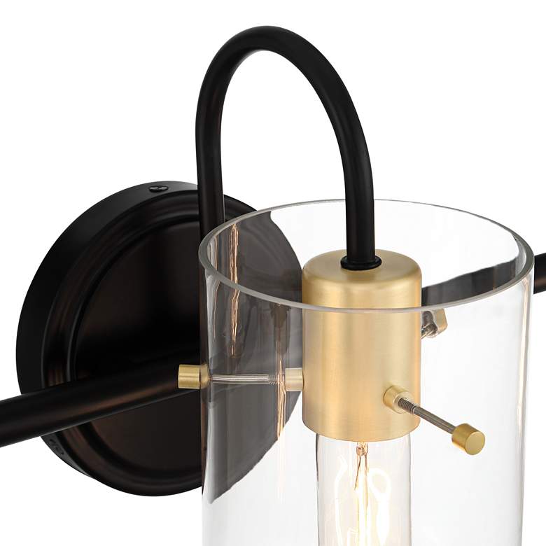 Image 4 Possini Euro Solomon 24 inch Wide Brass and Black 3-Light Bath Light more views