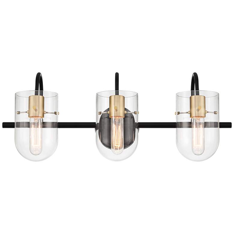 Image 5 Possini Euro Solomon 24" Wide Brass and Black 3-Light Bath Light more views
