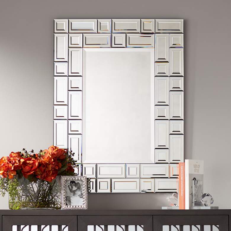 Image 1 Possini Euro Solomon Beveled 27 3/4 inch x 37 inch Wall Mirror