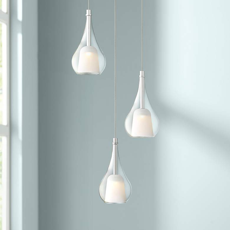 Image 1 Possini Euro Sonder 14" Wide Chrome LED Multi Light Pendant