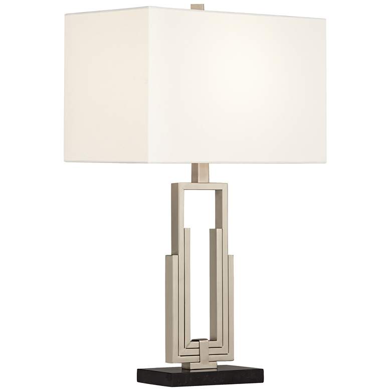 Image 2 Possini Euro Sonia 28 inch High Metal and Marble Table Lamp