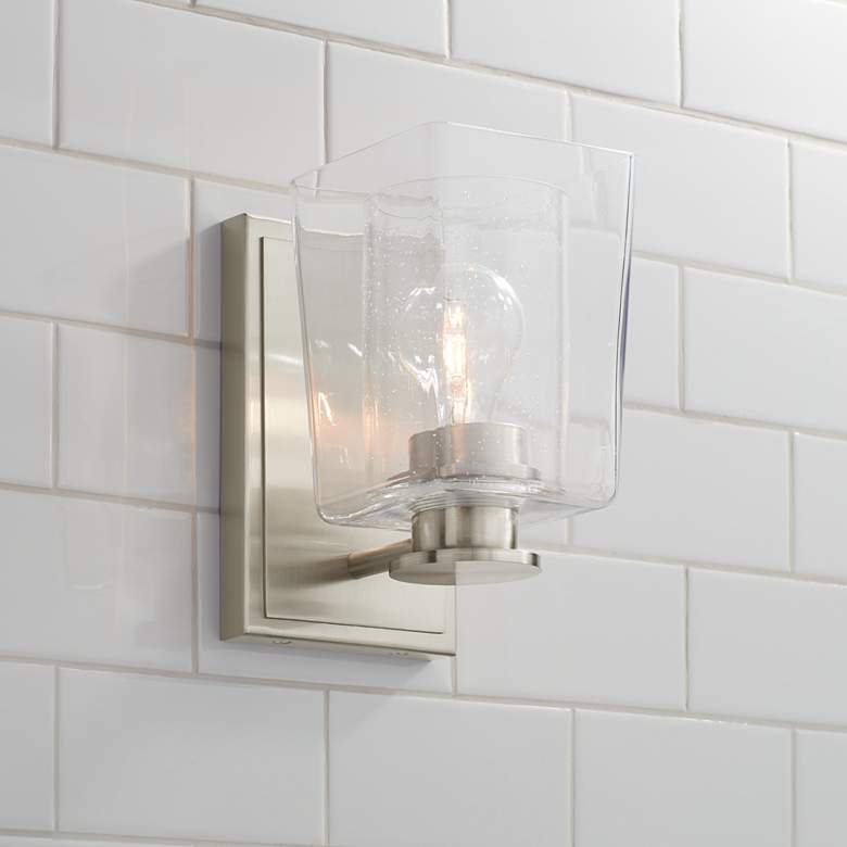 Image 1 Possini Euro Sonya 8 1/2"H Double Glass Wall Sconce