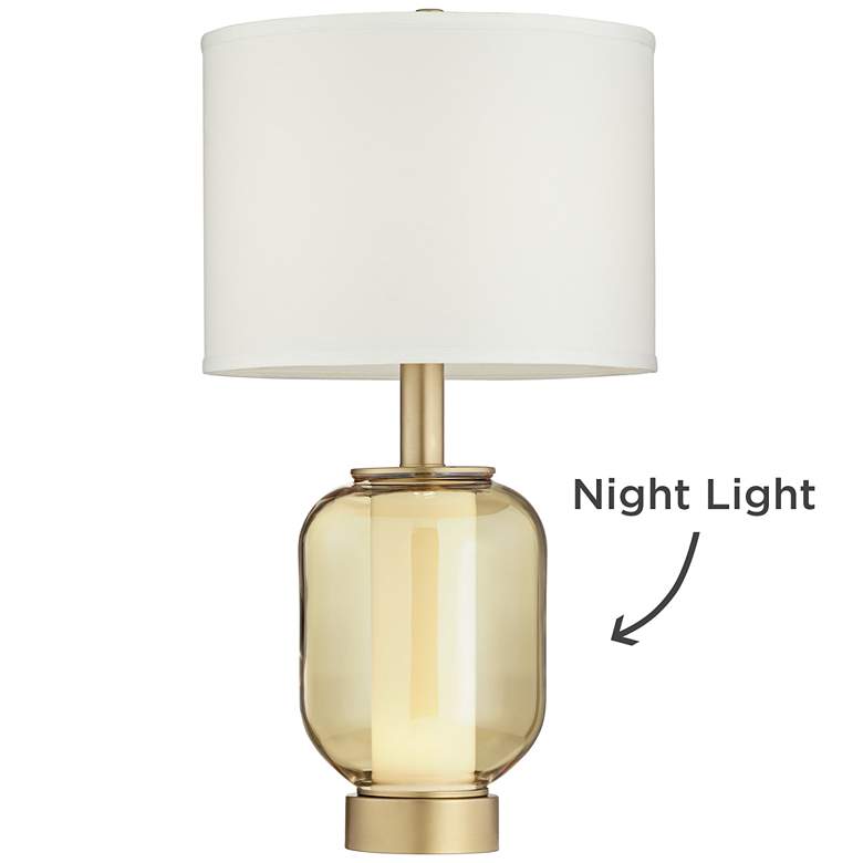 Image 7 Possini Euro Sophia 28" Champagne Glass Night Light Table Lamp more views