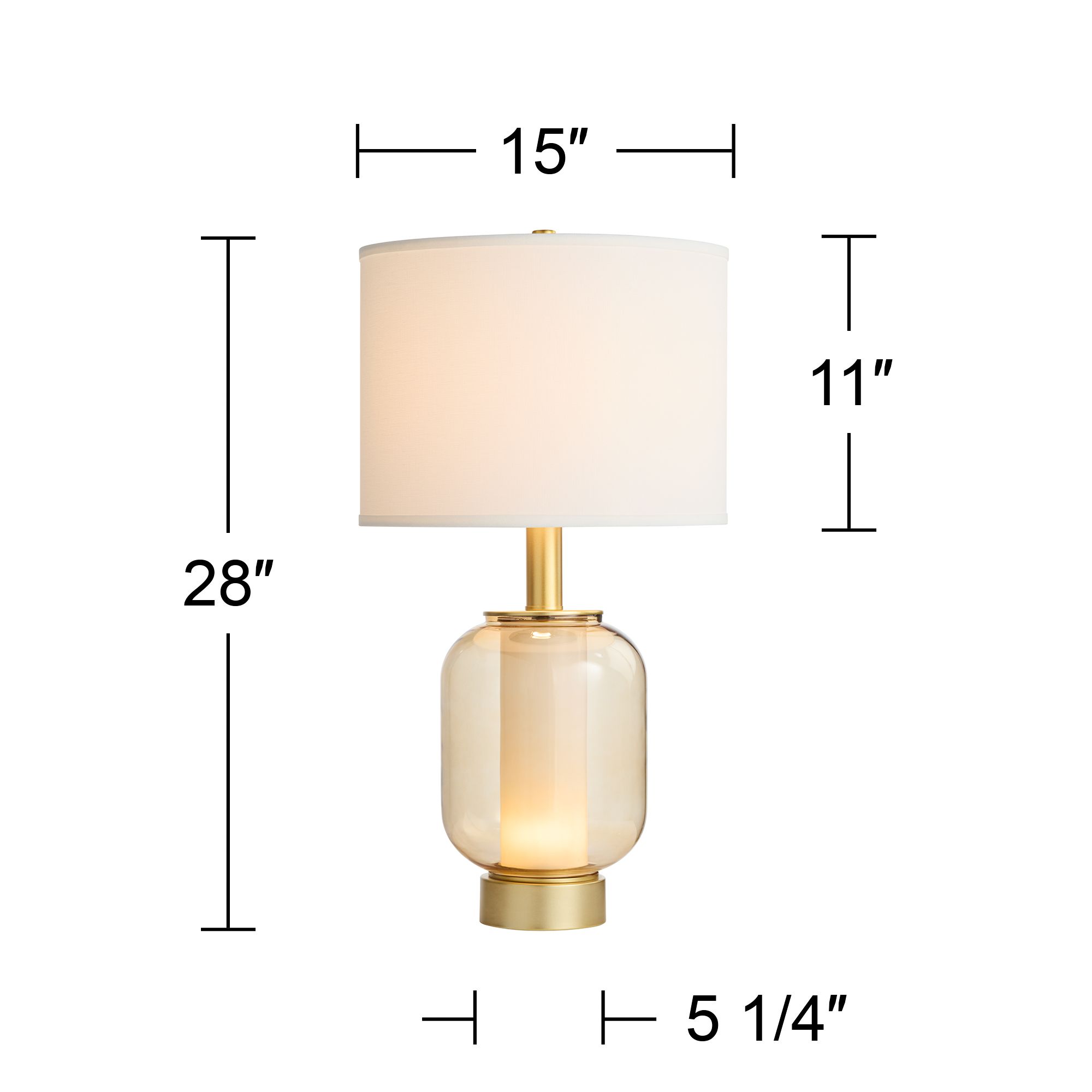 Possini Euro Sophia 28" Champagne Glass Night Light Table Lamp in scene