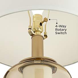 Image5 of Possini Euro Sophia Champagne Glass Night Light Table Lamps Set of 2 more views