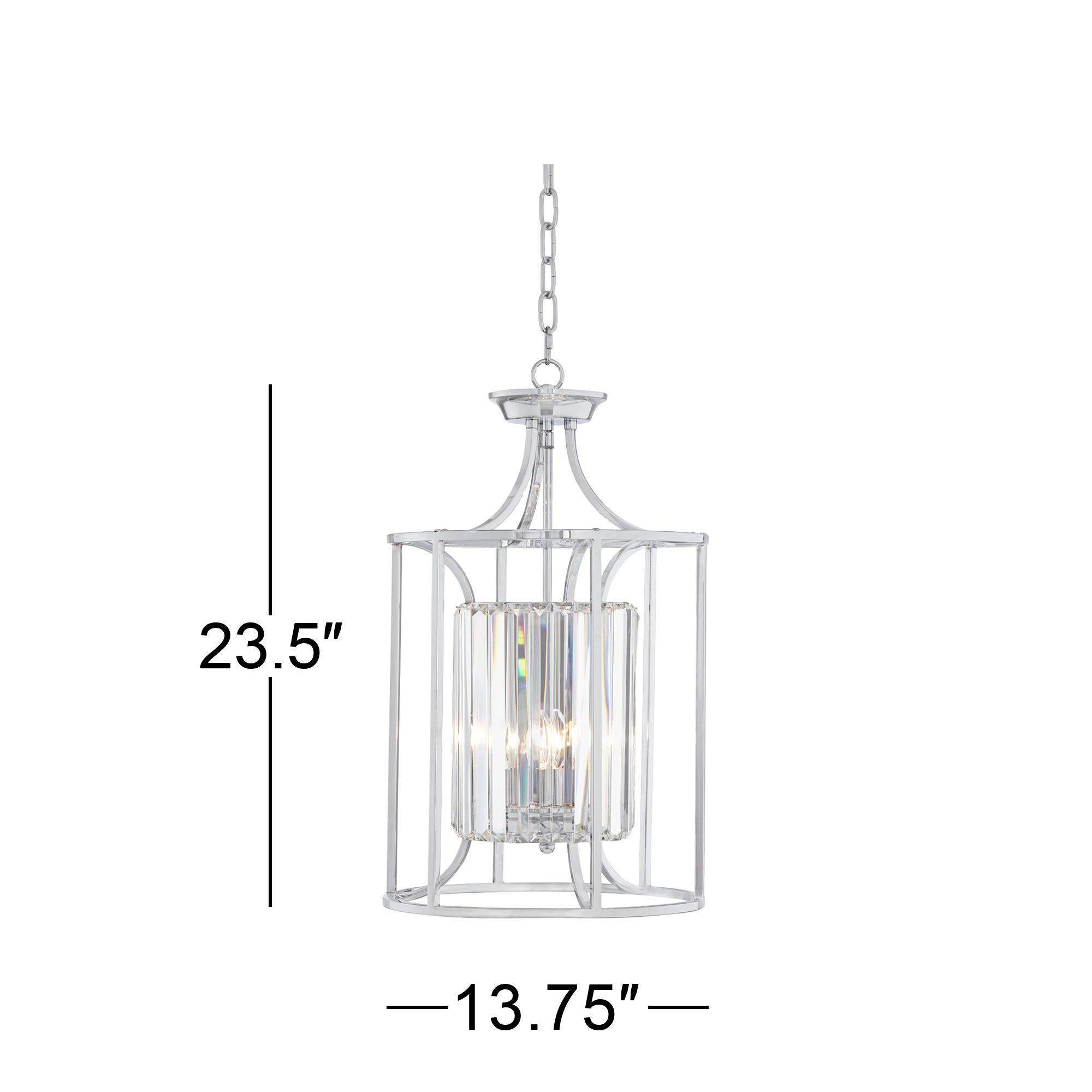 Possini Euro Soraya 13 3/4" Wide Chrome and Crystal Pendant Light