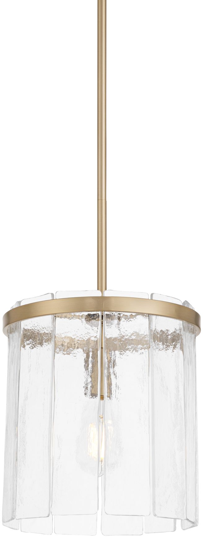 Image 3 Possini Euro Soresi 10"W Satin Brass and Piastra Glass Mini Pendant