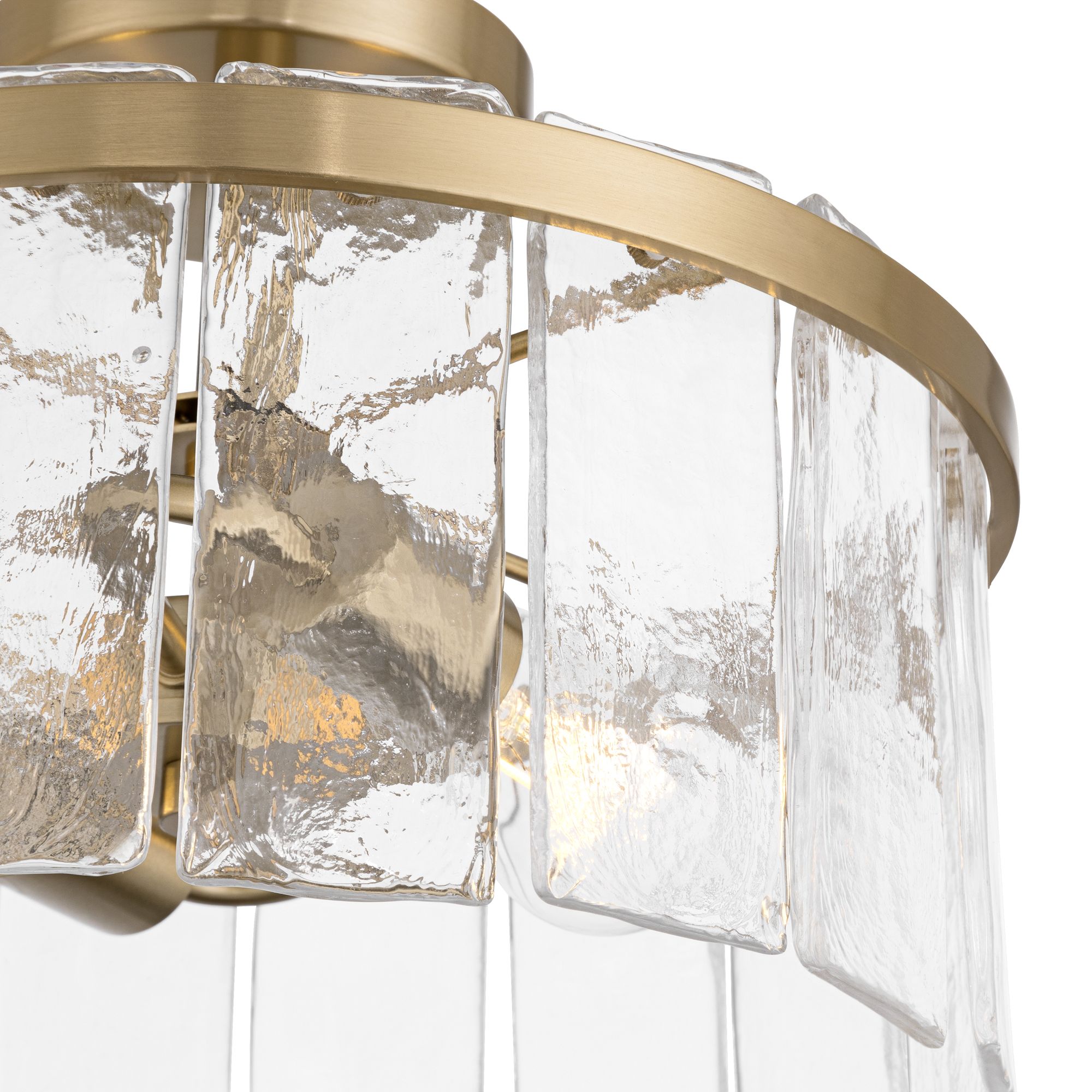 Image 3 Possini Euro Soresi 14"W Brass and Piastra Glass 2-Light Ceiling Light more views