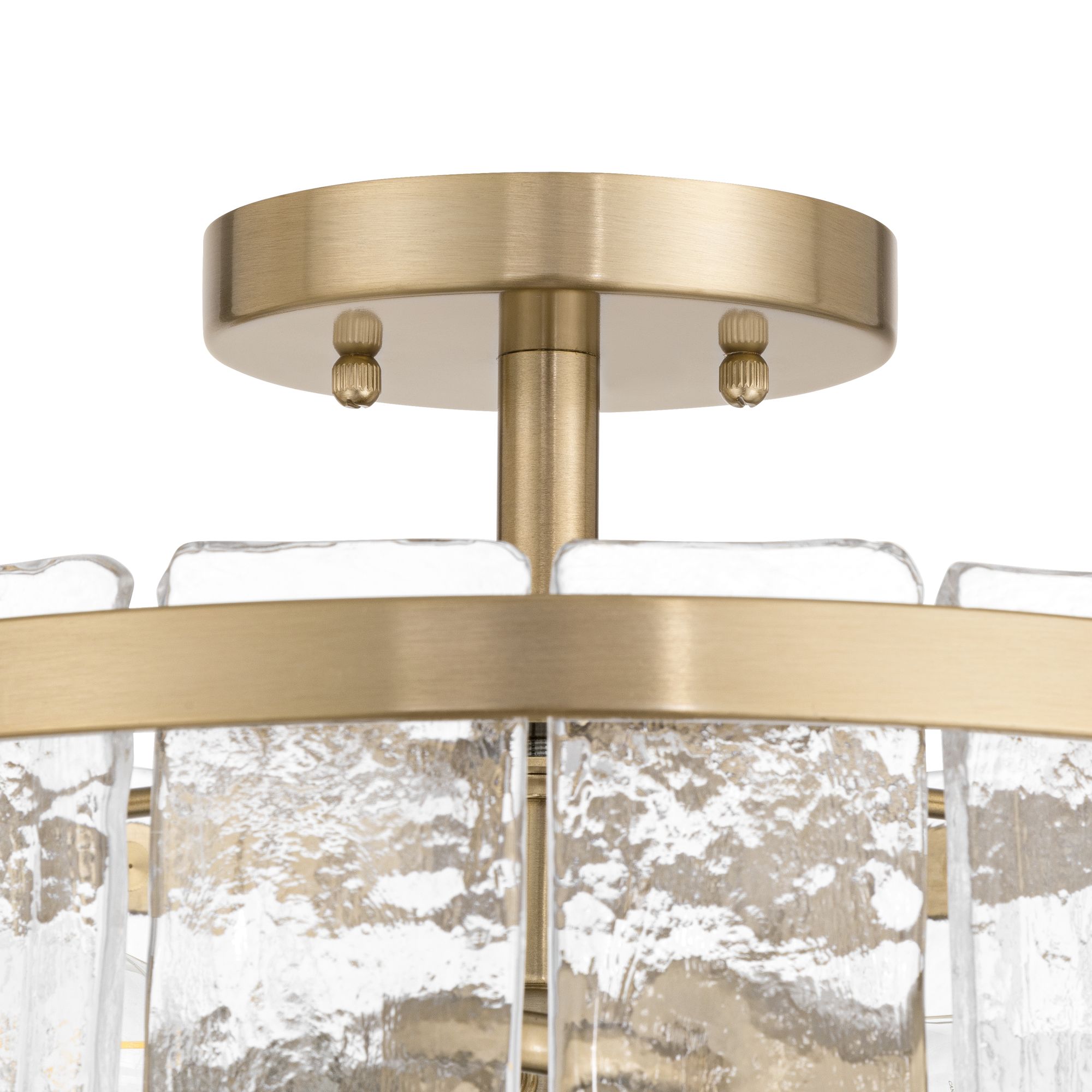Image 4 Possini Euro Soresi 14"W Brass and Piastra Glass 2-Light Ceiling Light more views