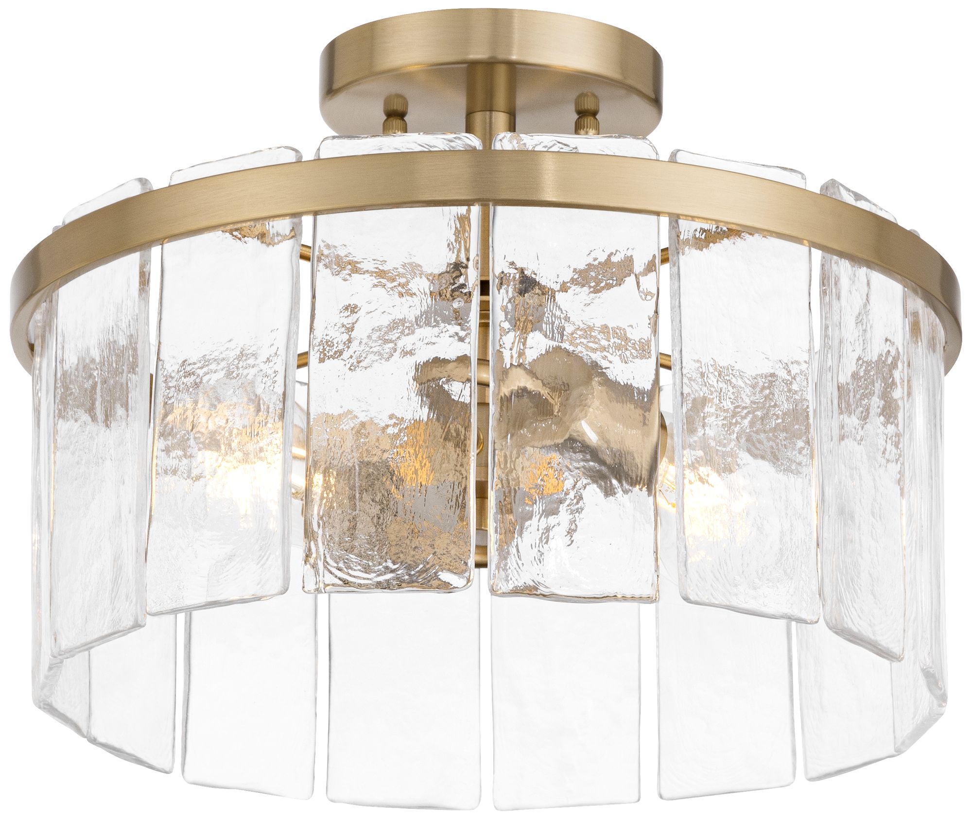 Image 5 Possini Euro Soresi 14"W Brass and Piastra Glass 2-Light Ceiling Light more views