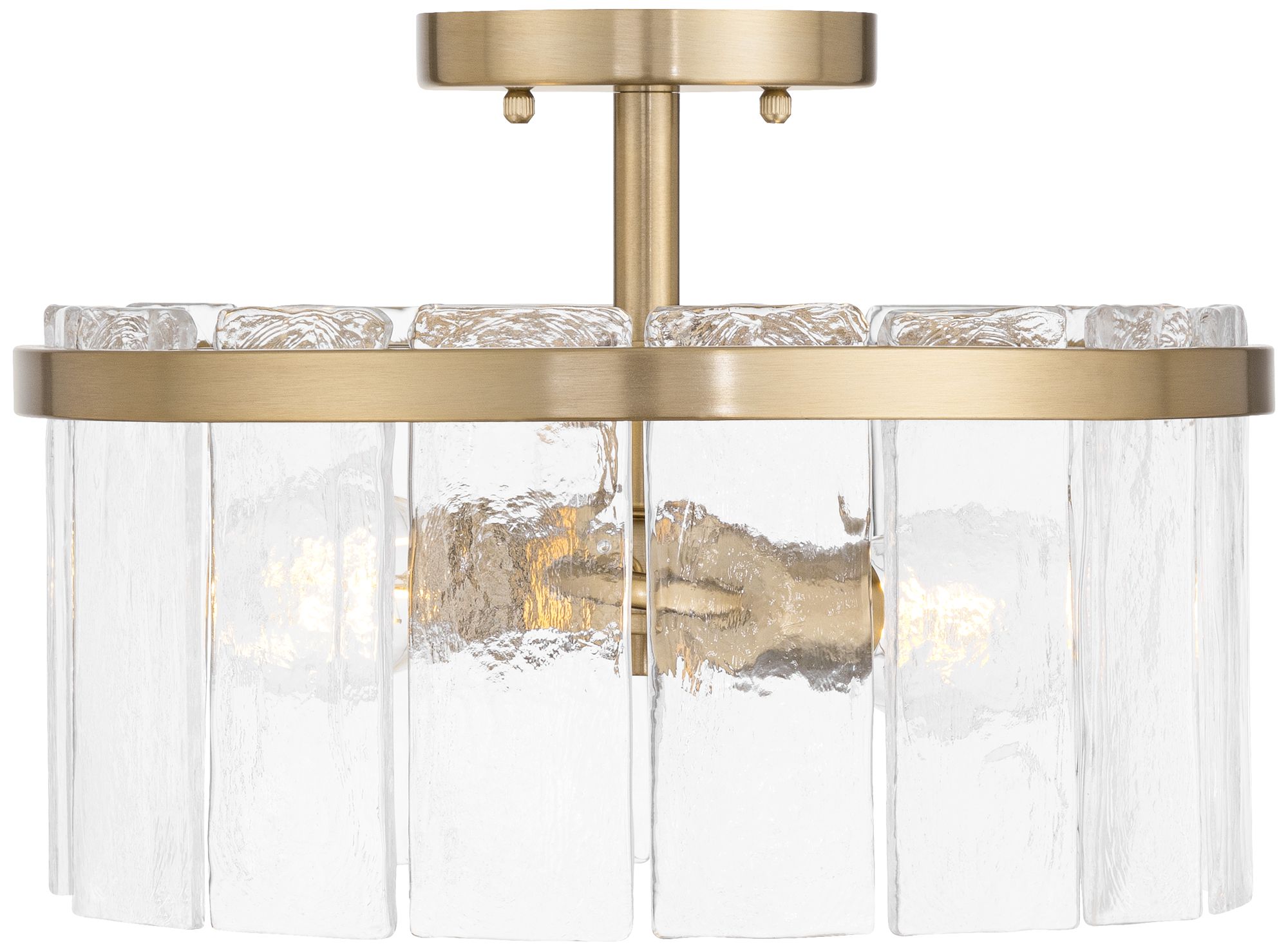 Image 6 Possini Euro Soresi 14"W Brass and Piastra Glass 2-Light Ceiling Light more views