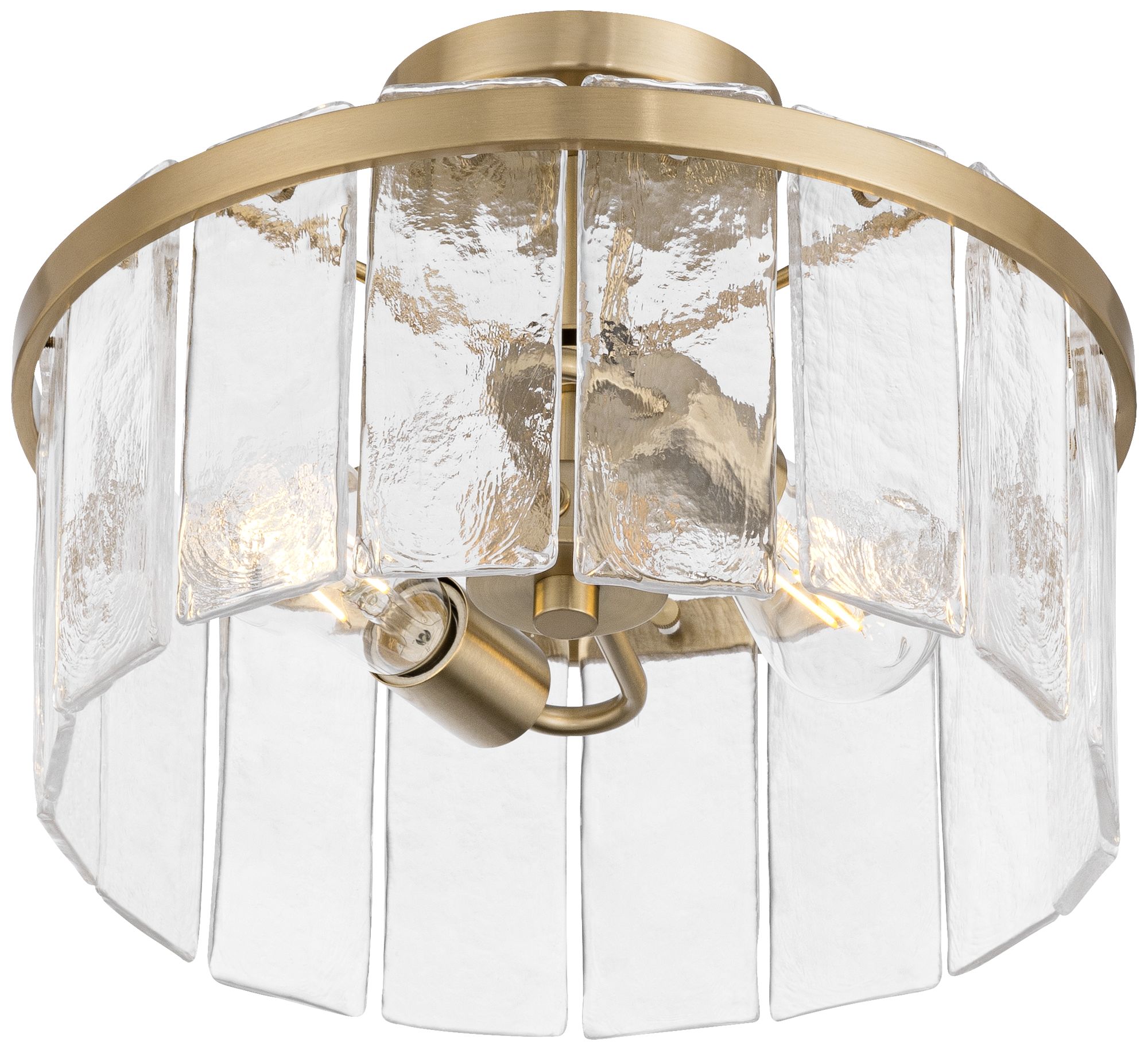 Watch A Video About the Possini Euro Soresi Brass and Piastra Glass 2 Light Ceiling Light