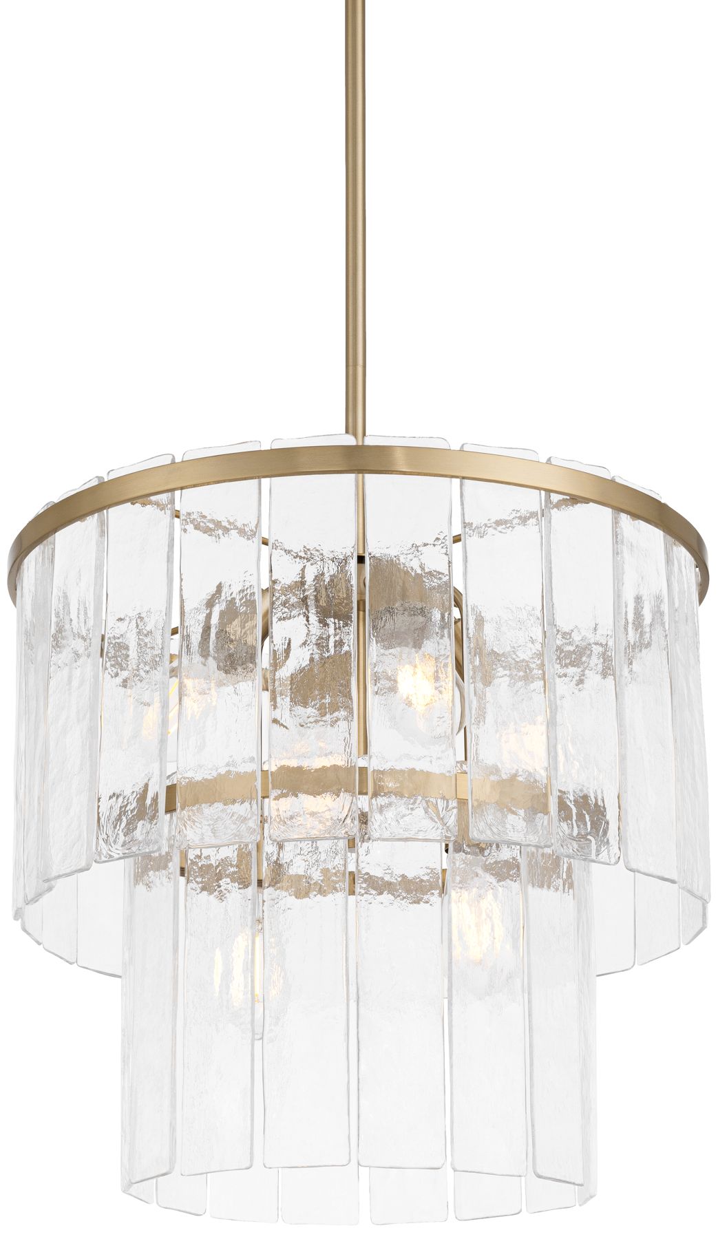 Image 3 Possini Euro Soresi 20"W Satin Brass and Piastra Glass 6-Light Pendant