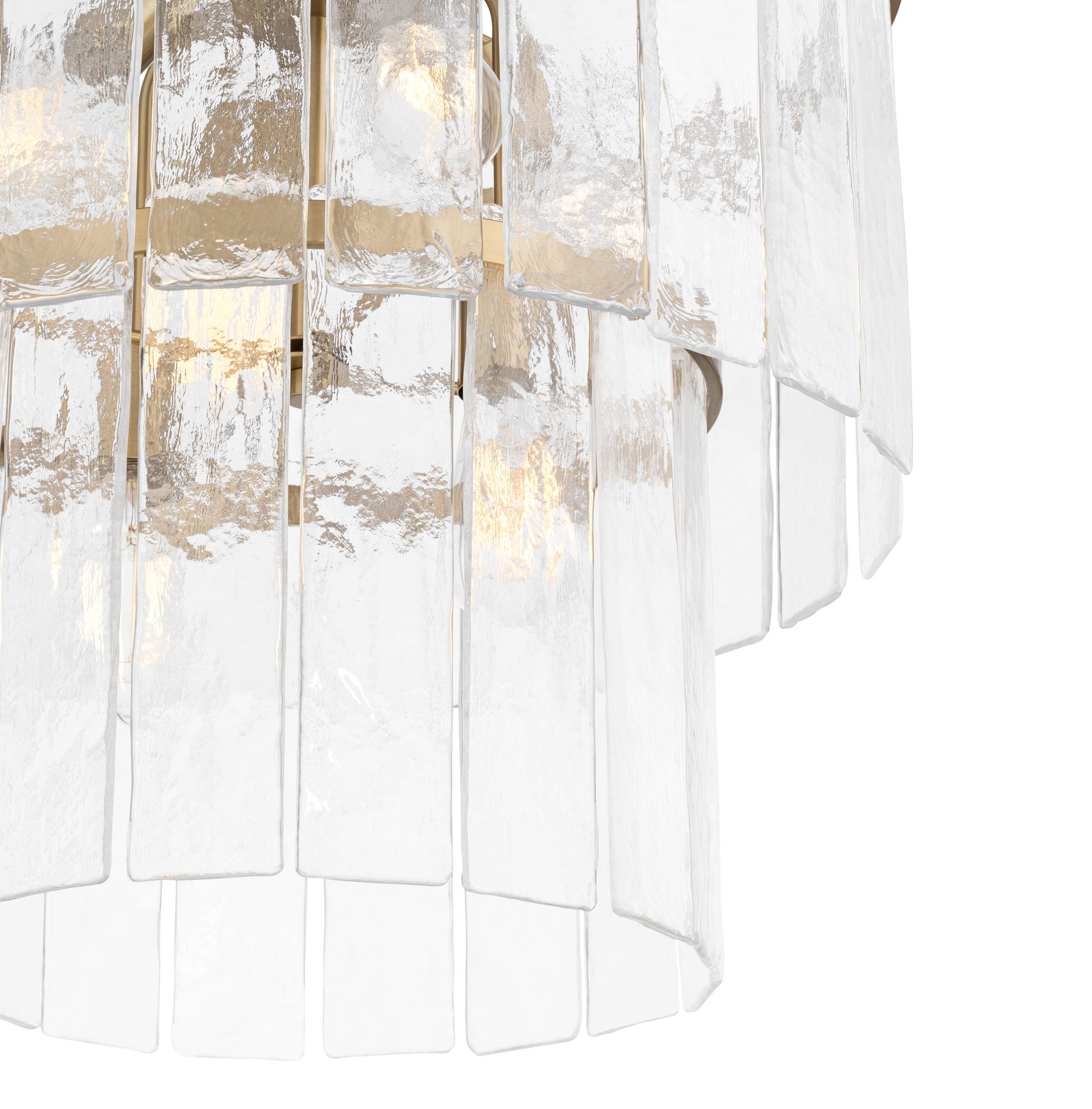 Image 4 Possini Euro Soresi 20"W Satin Brass and Piastra Glass 6-Light Pendant more views