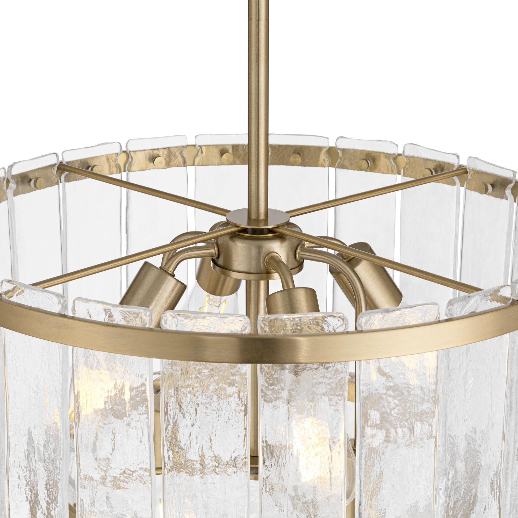 Image 6 Possini Euro Soresi 20"W Satin Brass and Piastra Glass 6-Light Pendant more views