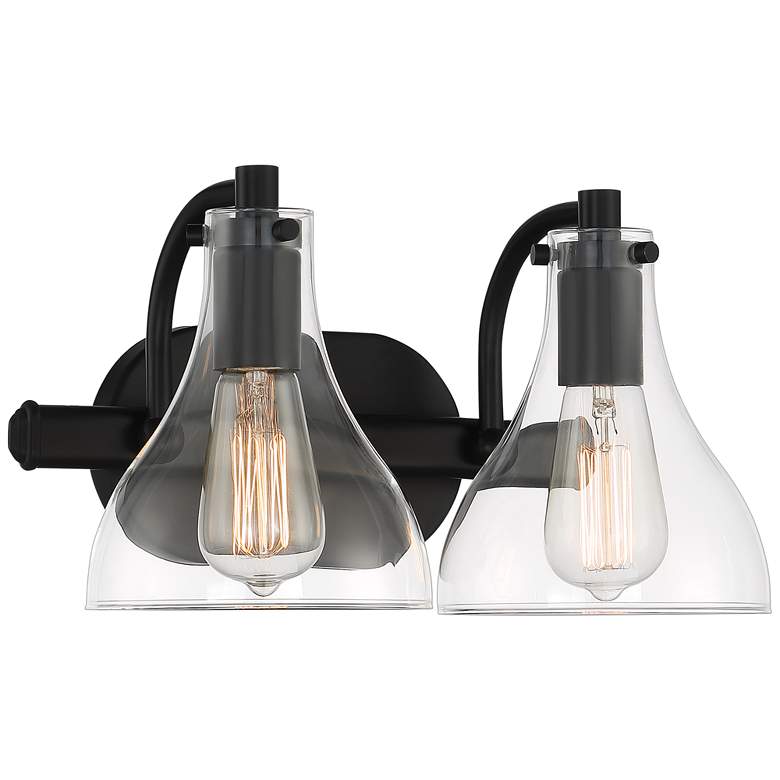 Image 2 Possini Euro Sorren 13.25" Wide Black 2-Light Wall Sconce