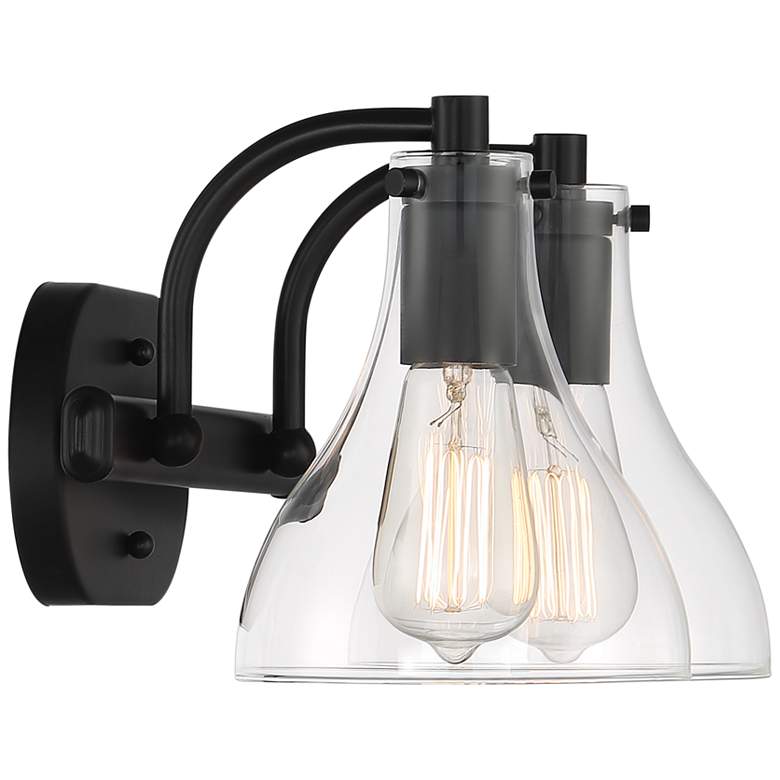 Image 5 Possini Euro Sorren 13.25" Wide Black 2-Light Wall Sconce more views