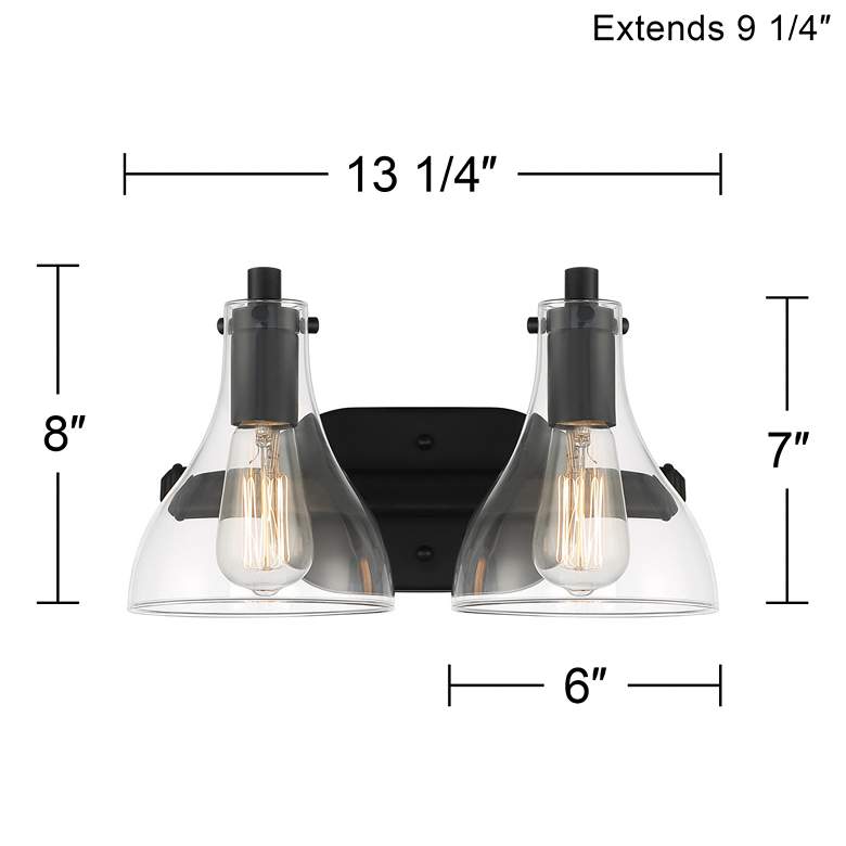 Image 6 Possini Euro Sorren 13.25" Wide Black 2-Light Wall Sconce more views