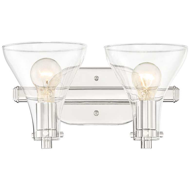 Image 4 Possini Euro Sorren 14" Wide Polished Nickel 2-Light Wall Sconce more views