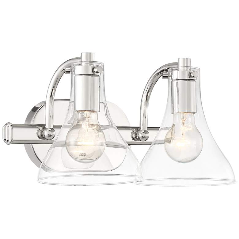 Image 6 Possini Euro Sorren 14" Wide Polished Nickel 2-Light Wall Sconce more views